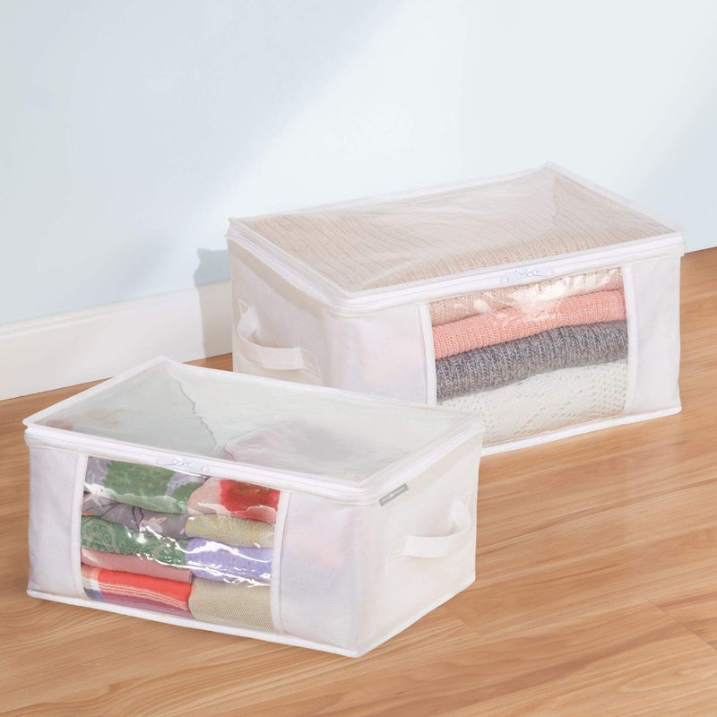 InterDesign iDesign Fabric Storage Zipper Bag-Medium, 16"" x 12"" x 8"", Set of 2, Standard 2 Count - Image 2
